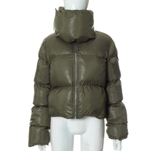 Thick snap collar jacket warm padded jacket bread jacket