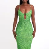 Printed Sling Pack Hip Dress