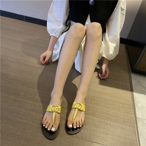Casual and fashionable flat bottomed flip flops for women's shoes Fashion toe sandals