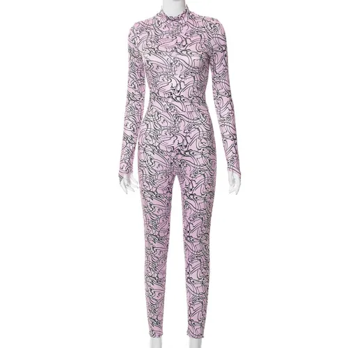 Fashion stand collar slim fitting T-shirt sexy tights suit