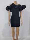 Women's sexy nightclub bubble neck dress