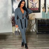 Women's autumn and winter new suit High elastic characteristic zipper fashion strap two-piece set