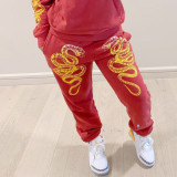 Low rise personalized printed fashionable street leggings casual pants