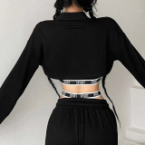 Women's fashion letter printing T-shirt suspender waist vest two-piece set