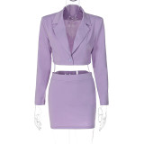 Fashion casual short suit slim skirt suit