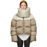 Fashion high collar scarf design women's cotton jacket coat