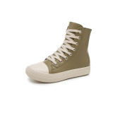 Simple high top shoes for men and women lovers Thick soled canvas shoes Versatile casual shoes