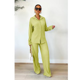 Women's sexy, fashionable and comfortable pleated cloth leggings wide leg pants suit