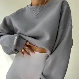 Loose Versatile Sweater Casual Commuter Loose Thread Collar Print Autumn Fashion New Top
