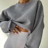 Loose Versatile Sweater Casual Commuter Loose Thread Collar Print Autumn Fashion New Top