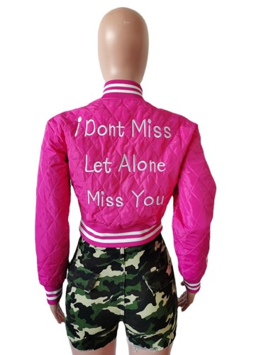 Bomber jacket letter embroidery thread cotton jacket