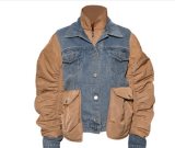 Denim patchwork jacket jacket