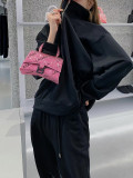 Flash drill hourglass bag Fashion rose red handbag Versatile one shoulder diagonal small bag