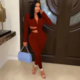 Fashion open waist irregular lace up suit