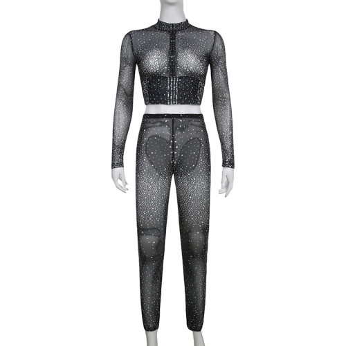 Women's screen printing slim zip top tights suit