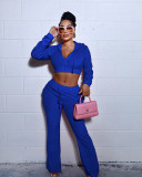 Solid fashion casual sports suit two-piece