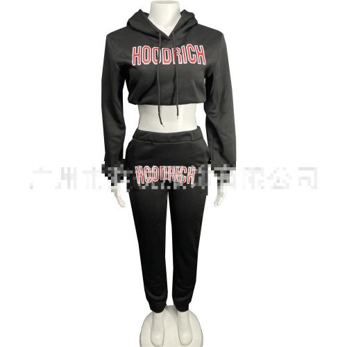 Women's letter printing thickened casual sports suit