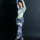 Casual Star Sky Print Round Neck Long Sleeve Slim Long Dress