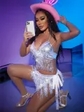 Sequins tassel suit