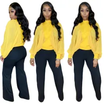 Women's perspective bat sleeve long sleeve top cool and breezy in summer sexy casual women's wear