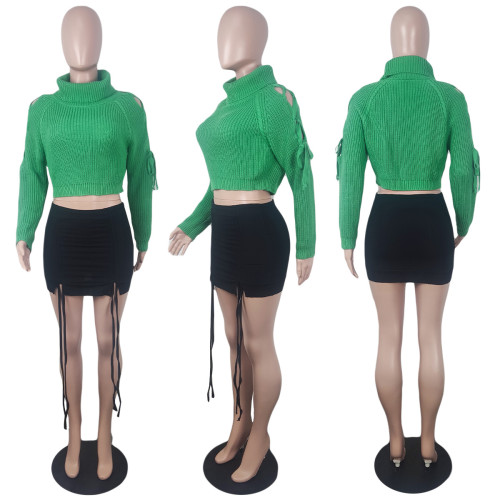 Women's anti pilling sweater T-shirt pullover high neck top versatile knitwear