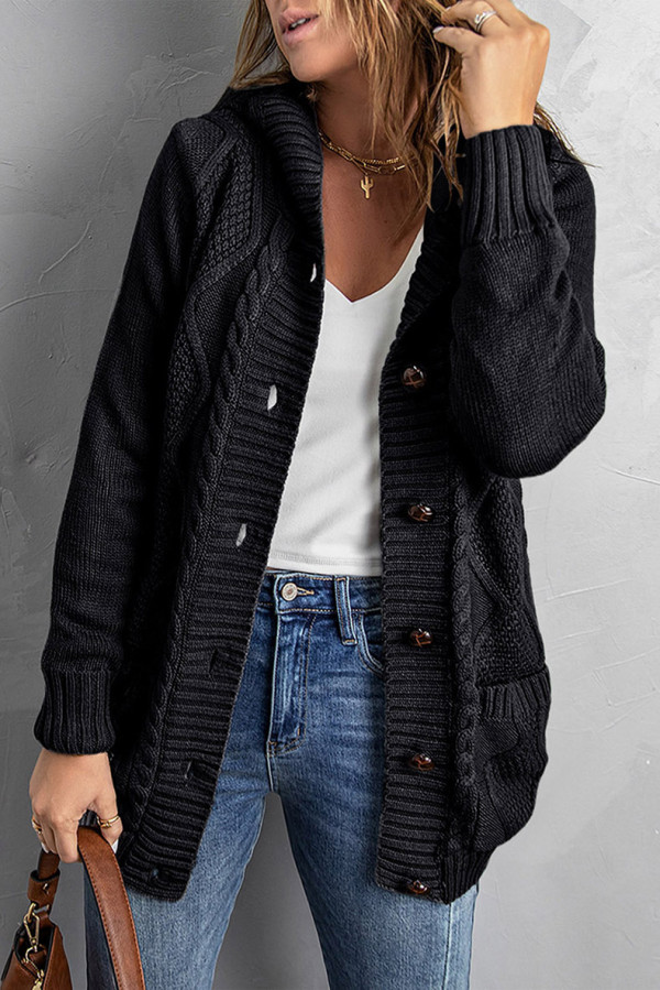 Solid color cardigan sweater loose versatile coat