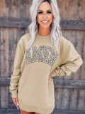 Printed hoodless sweater casual long sleeve pullover