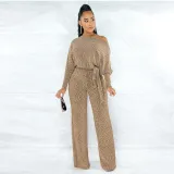 High elastic loose jumpsuit with belt RNH28236