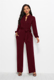 Sexy elastic women's fashionable solid wide leg jumpsuit