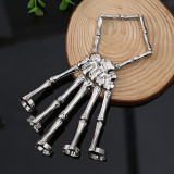 Fashion Personality Punk Skull Hand Bone Versatile Five finger Ring Bracelet Adjustable One piece Chain