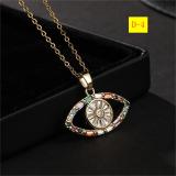 Collar Chain Colorful Zircon Eye Pendant Devil's Eye Necklace