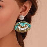 Fashion Trends Devil's Eye Earrings Hand woven Rice Beads Jewelry Earrings