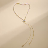 Fashion Personality Pearl Butterfly Necklace ins Fashion Versatile Small Group Pendant