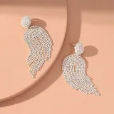 Handmade beaded tassel earrings women inlaid with zircon small design sense of individuality high sense earrings