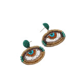 Fashion Trends Devil's Eye Earrings Hand woven Rice Beads Jewelry Earrings