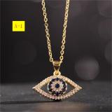 Collar Chain Colorful Zircon Eye Pendant Devil's Eye Necklace