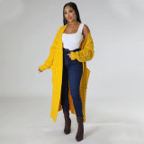 Women's fashion sexy casual long sleeved sweater coat