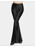 PU leggings fashion tight women's trousers bright leather flared trousers trousers