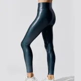 High waist gilded solid casual pants pencil pants yoga pants