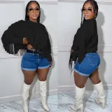 Winter Versatile Knitted Hand Hook Fringe Sweater Top