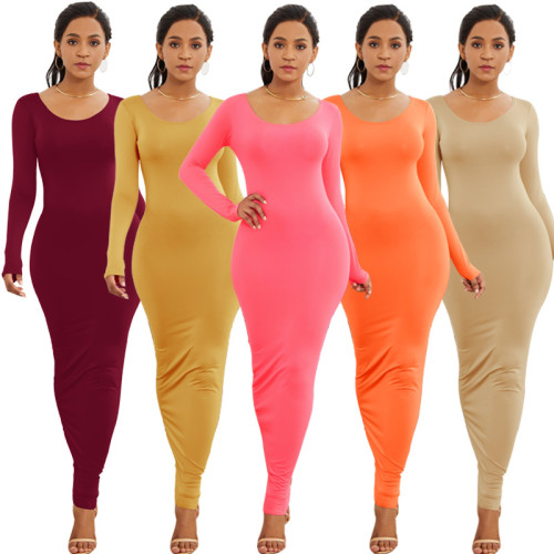 Women's sexy vest long dress fashion long sleeve personality dress