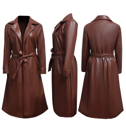 Leather strap coat, windproof, waterproof, odor free jacket, large pocket