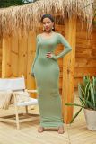 Women's sexy vest long dress fashion long sleeve personality dress