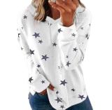 Star Print Top Loose Oversize Hoodie