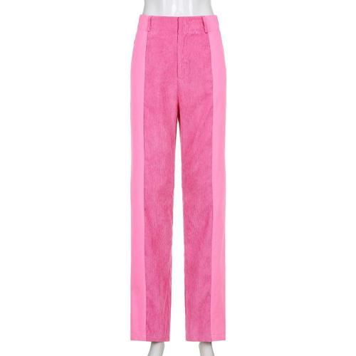 Straight pants Loose color matching casual pants Solid corduroy pants