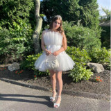 Sweet strapless princess dress white mini birthday party dress