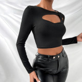 Short slim sexy long sleeved T-shirt with bottom and top