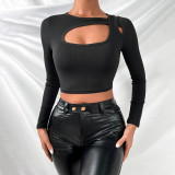 Short slim sexy long sleeved T-shirt with bottom and top
