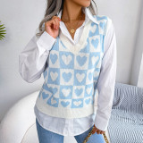 Love knitted vest sweater vest