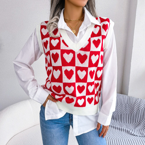 Love knitted vest sweater vest